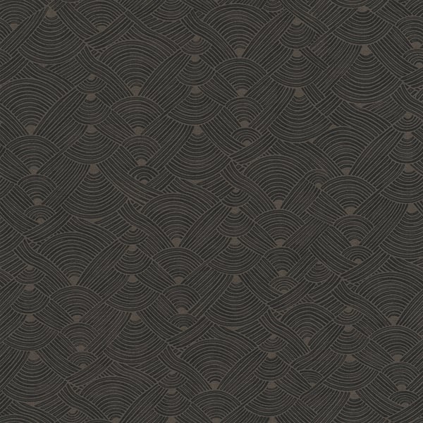 Galerie Wallcoverings Fusion Geo Swirl Motif Galerie Wallcoverings  Black   - FS72021