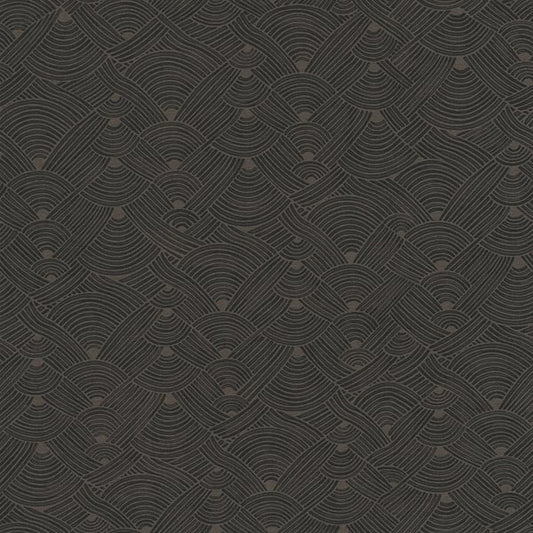 Galerie Wallcoverings Fusion Geo Swirl Motif Galerie Wallcoverings  Black   - FS72021
