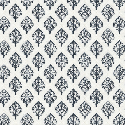 STOUT TEXTILES  DRAPERY,PRINT TRADITIONAL, FLORAL INDIGO,INK   - FULL-2