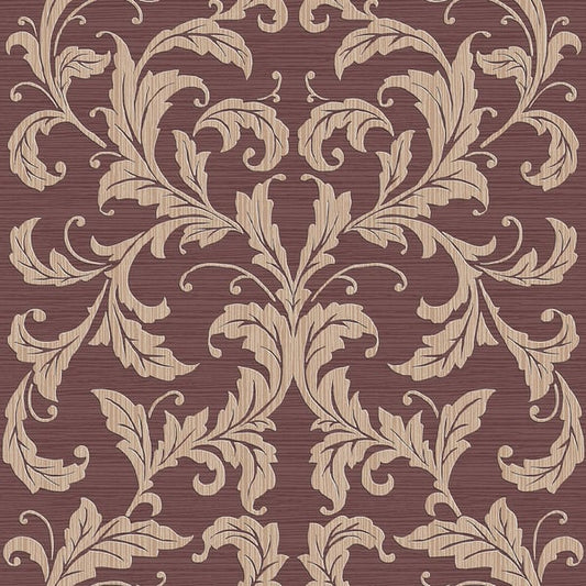 Galerie Wallcoverings Nordic Elements Linear Damask Galerie Wallcoverings  Red   - G34116