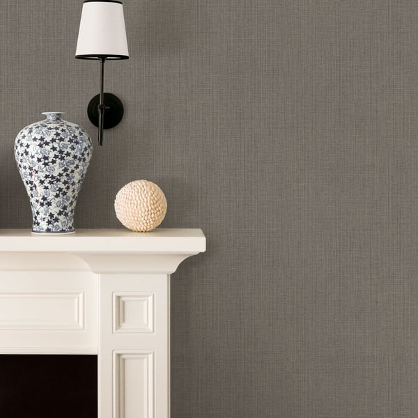 Bronze-brown chevron wallpaper on the wall.
