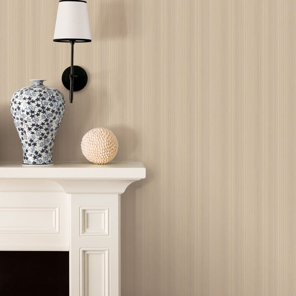 Cream striped wallpaper with a subtle textured finish.