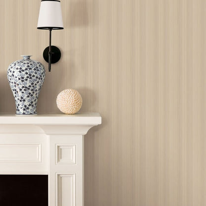 Cream striped wallpaper with a subtle textured finish.