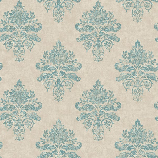 Galerie Wallcoverings Nordic Elements Damask Galerie Wallcoverings  Blue   - G34155