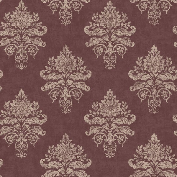 Galerie Wallcoverings Nordic Elements Damask Galerie Wallcoverings  Red   - G34158