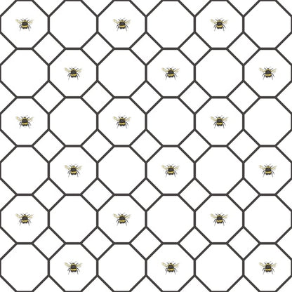 Galerie Wallcoverings Just Kitchens Bee Hive with bees Galerie Wallcoverings  White   - G45406