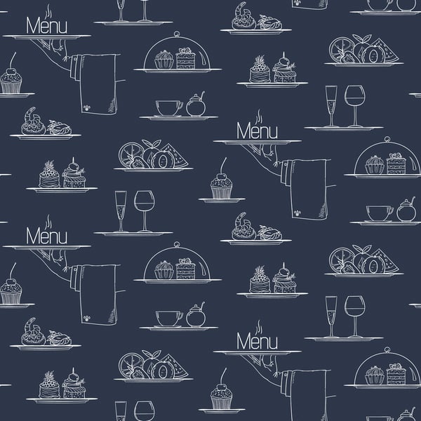 Galerie Wallcoverings Just Kitchens Chalkboard Menu Galerie Wallcoverings  Blue   - G45407