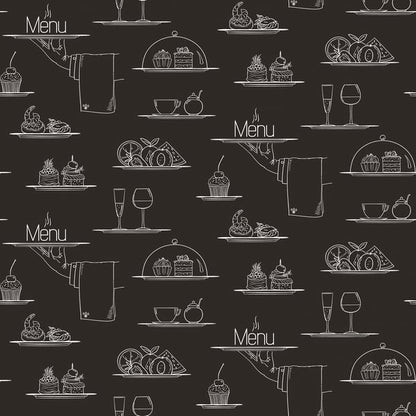 Galerie Wallcoverings Just Kitchens Chalkboard Menu Galerie Wallcoverings  Black   - G45408