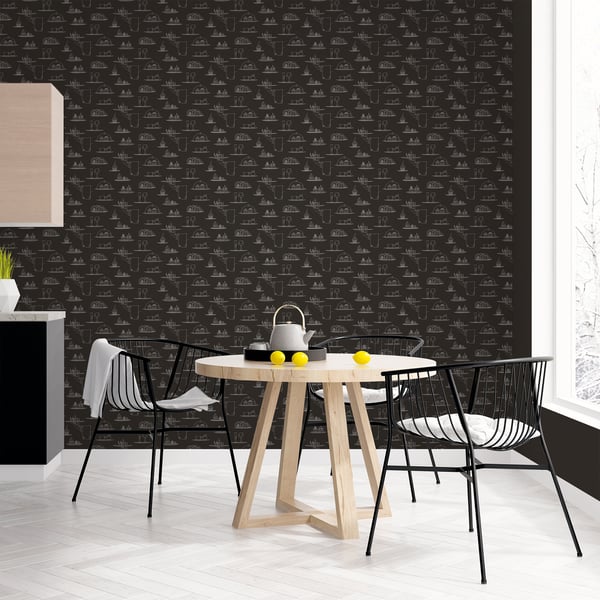 Galerie Wallcoverings Just Kitchens Chalkboard Menu Galerie Wallcoverings  Black   - G45408