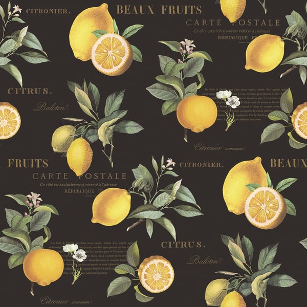 Galerie Wallcoverings Just Kitchens Citron Botanical Galerie Wallcoverings  Black   - G45411