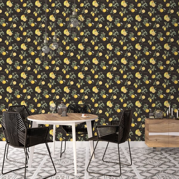 Galerie Wallcoverings Just Kitchens Citron Botanical Galerie Wallcoverings  Black   - G45411