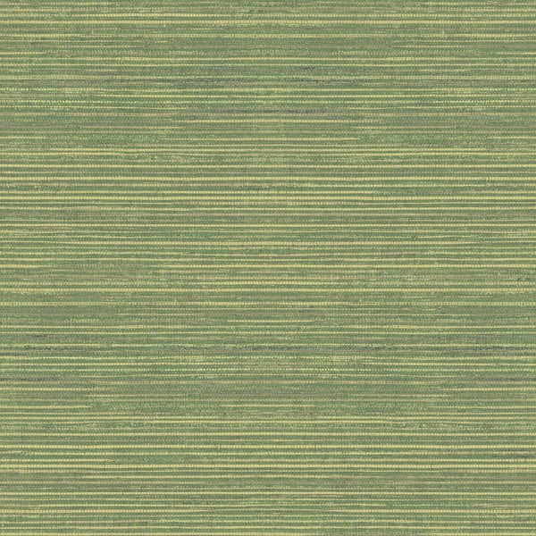 Olive green striped woven fabric with fine gold-beige horizontal lines and subtle texture.