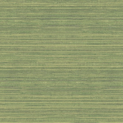 Olive green striped woven fabric with fine gold-beige horizontal lines and subtle texture.