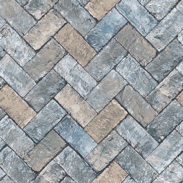 Galerie Wallcoverings Just Kitchens Herringbone Brick Galerie Wallcoverings  Blue   - G45425