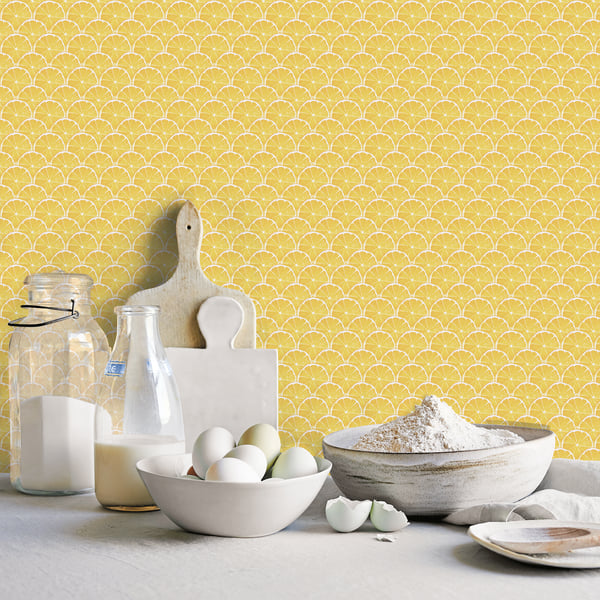 Galerie Wallcoverings Just Kitchens Lemon Scallop Galerie Wallcoverings  Yellow   - G45438
