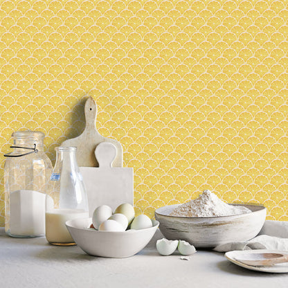 Galerie Wallcoverings Just Kitchens Lemon Scallop Galerie Wallcoverings  Yellow   - G45438