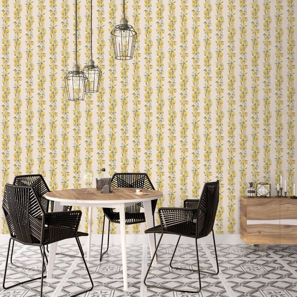 Galerie Wallcoverings Just Kitchens Lemon Stripe Galerie Wallcoverings  Yellow   - G45440