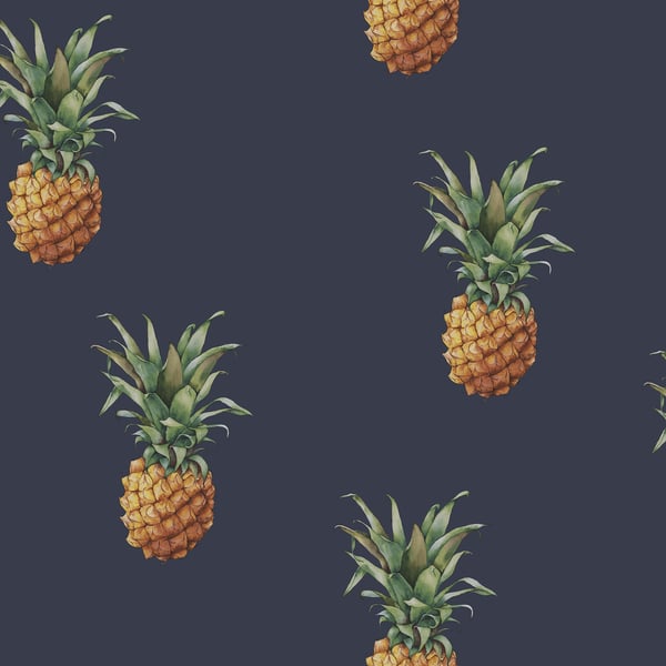 Galerie Wallcoverings Just Kitchens Pineapples Galerie Wallcoverings  Blue   - G45451