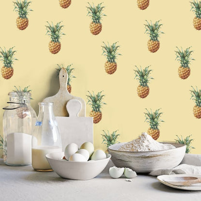 Galerie Wallcoverings Just Kitchens Pineapples Galerie Wallcoverings  Yellow   - G45452