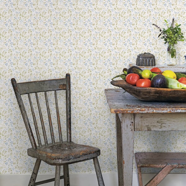 Galerie Wallcoverings Just Kitchens Spring leaf trail Galerie Wallcoverings  Blue   - G45455