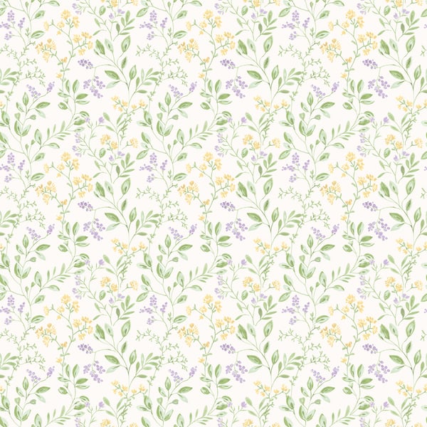 Galerie Wallcoverings Just Kitchens Spring leaf trail Galerie Wallcoverings  Purple, Lilac   - G45456