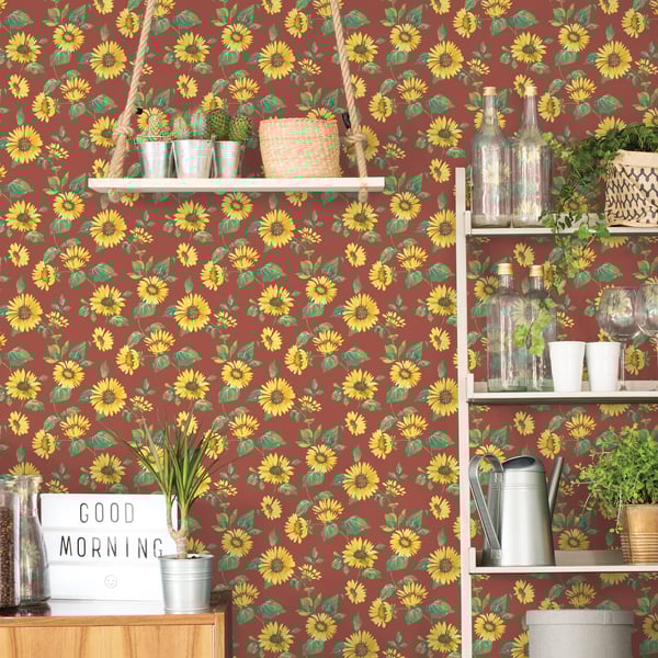 Galerie Wallcoverings Just Kitchens Sunflower Trail Galerie Wallcoverings  Red   - G45459