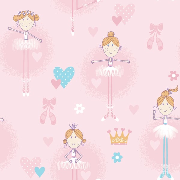 Galerie Wallcoverings Just 4 Kids 2 Ballerina Galerie Wallcoverings  Pink   - G56002