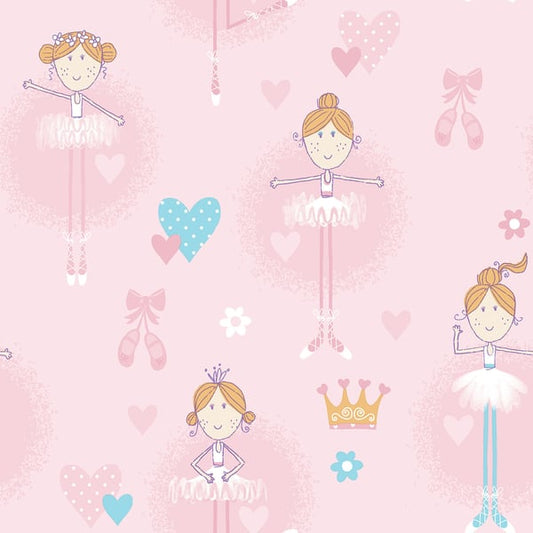 Galerie Wallcoverings Just 4 Kids 2 Ballerina Galerie Wallcoverings  Pink   - G56002