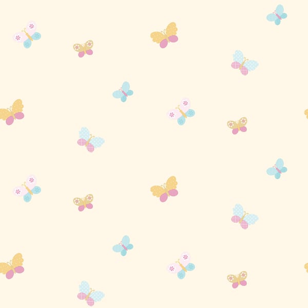 Galerie Wallcoverings Just 4 Kids 2 Butterflies Galerie Wallcoverings  Cream   - G56007
