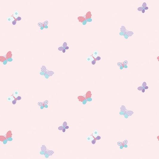 Galerie Wallcoverings Just 4 Kids 2 Butterflies Galerie Wallcoverings  Pink   - G56008