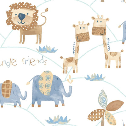 Galerie Wallcoverings Just 4 Kids 2 Jungle Friends Galerie Wallcoverings  Blue   - G56022