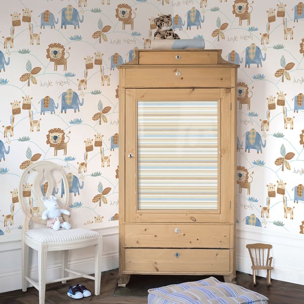Galerie Wallcoverings Just 4 Kids 2 Jungle Friends Galerie Wallcoverings  Blue   - G56022