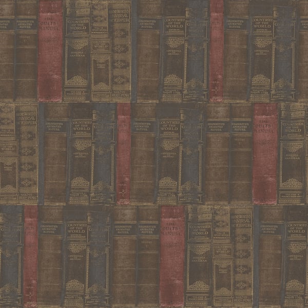 Galerie Wallcoverings Nostalgie Library Books Galerie Wallcoverings  Bronze, Brown   - G56132