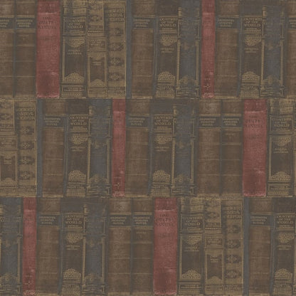 Galerie Wallcoverings Nostalgie Library Books Galerie Wallcoverings  Bronze, Brown   - G56132