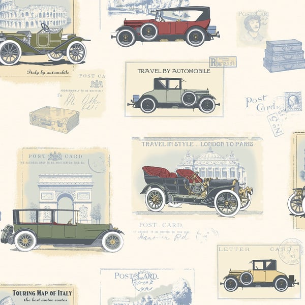 Galerie Wallcoverings Nostalgie Cars Galerie Wallcoverings  Multi-coloured, Multi   - G56135