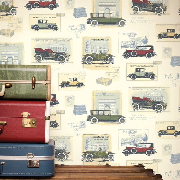 Galerie Wallcoverings Nostalgie Cars Galerie Wallcoverings  Multi-coloured, Multi   - G56135