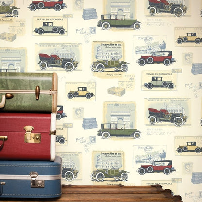 Galerie Wallcoverings Nostalgie Cars Galerie Wallcoverings  Multi-coloured, Multi   - G56135