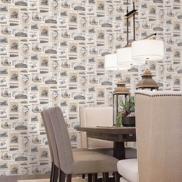Galerie Wallcoverings Nostalgie Travel Galerie Wallcoverings  Beige   - G56145