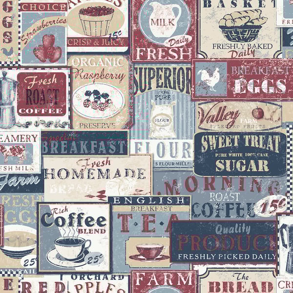 Galerie Wallcoverings Nostalgie Enamel Signs Galerie Wallcoverings  Multi-coloured, Multi   - G56171