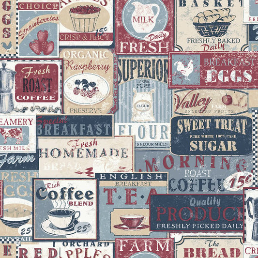 Galerie Wallcoverings Nostalgie Enamel Signs Galerie Wallcoverings  Multi-coloured, Multi   - G56171