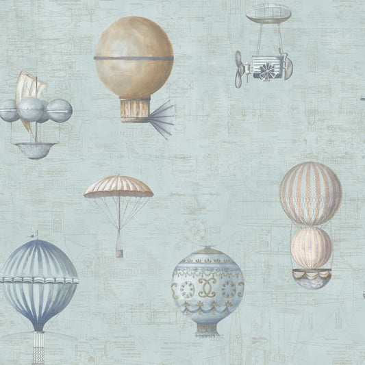 Galerie Wallcoverings Nostalgie Air Ships Galerie Wallcoverings  Blue   - G56200