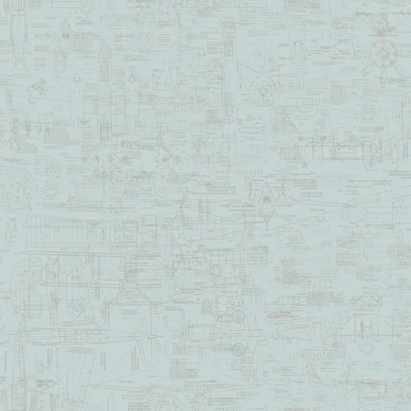 Galerie Wallcoverings Nostalgie Blueprint Galerie Wallcoverings  Blue   - G56207