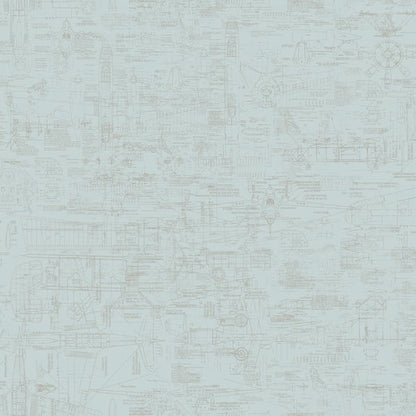 Galerie Wallcoverings Nostalgie Blueprint Galerie Wallcoverings  Blue   - G56207