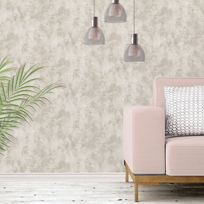 Beige textured wallpaper with a subtle pattern.