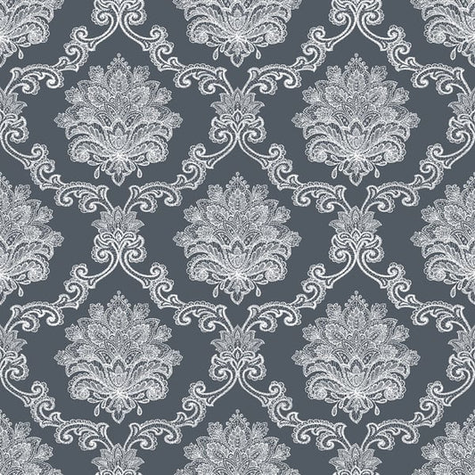Galerie Wallcoverings Nordic Elements Damask Galerie Wallcoverings  Black   - G56274