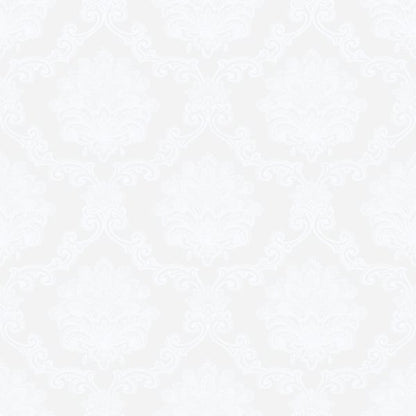 Off-white wallpaper with a subtle, repeating damask floral pattern in pale white.