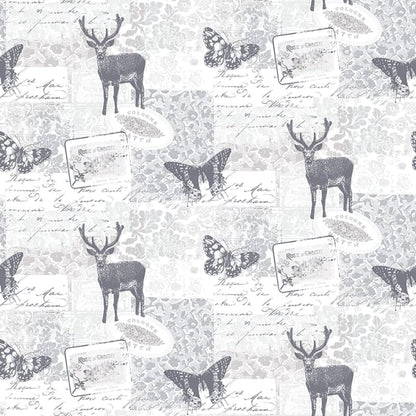Galerie Wallcoverings Nordic Elements Wildlife Motif Galerie Wallcoverings  Silver Grey   - G56296