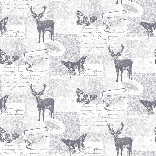 Galerie Wallcoverings Nordic Elements Wildlife Motif Galerie Wallcoverings  Silver Grey   - G56296
