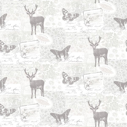 Galerie Wallcoverings Nordic Elements Wildlife Motif Galerie Wallcoverings  Silver Grey   - G56298