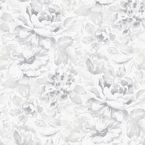 Galerie Wallcoverings Nordic Elements Floral Galerie Wallcoverings  Silver Grey   - G56299